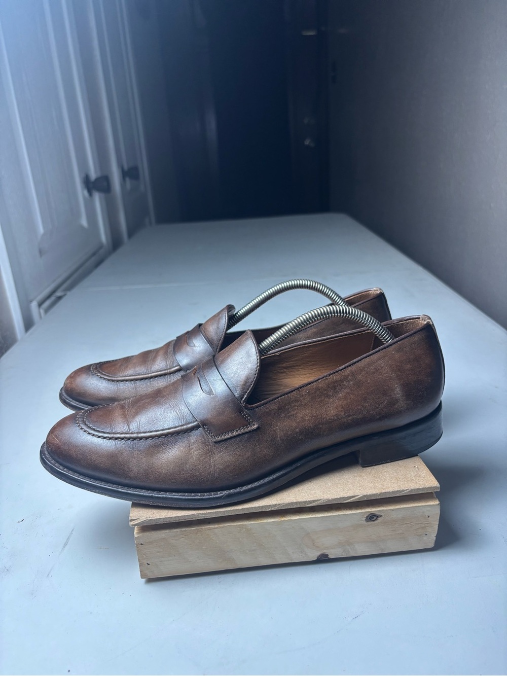 Thursday Boot Co Mens Lincoln Penny Loafer Sz 9.5 Mahagony Brown Leather Dressy